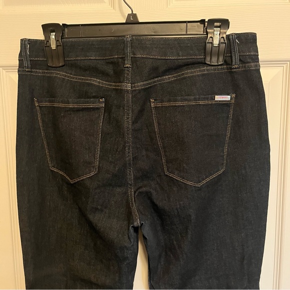 White House Black Market The Sculpt Skinny Flare Dark Wash High Rise Jeans - Picture 9 of 14